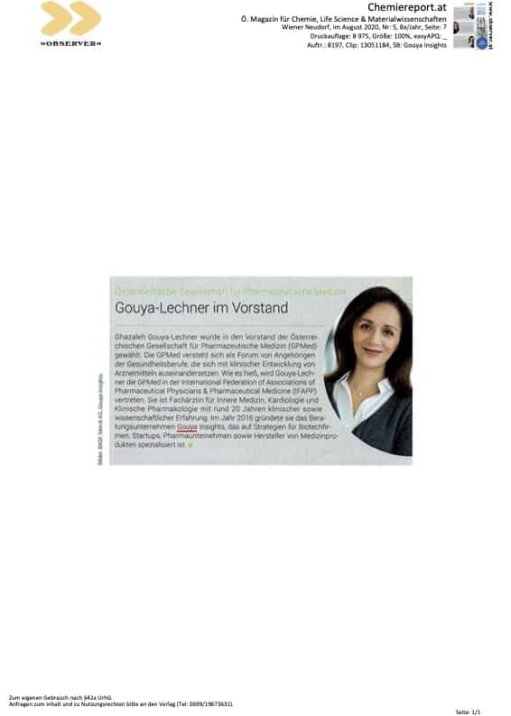 Ghazaleh Gouya-Lechner im Vorstand
