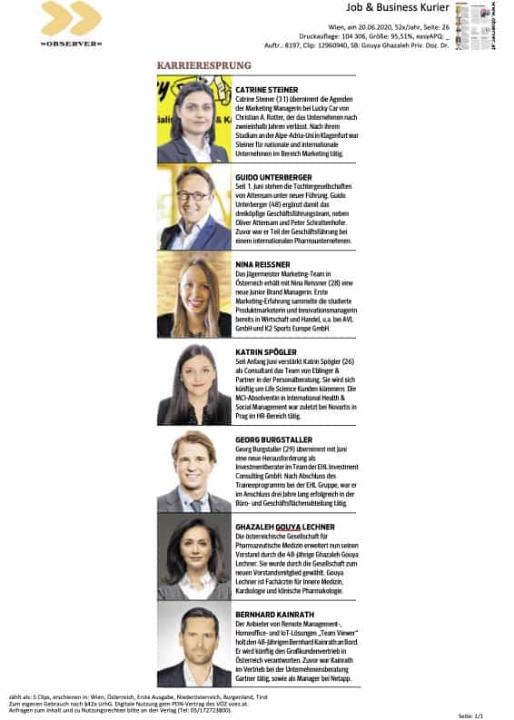 Job & Business Kurier: The Austrian Society for Pharmaceutical Medicine is now expanding its board.